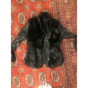 Blank NYC faux fur leather jacket